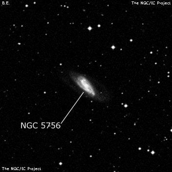 NGC 5756 - спиральная галактика с баром. Описание NGC 5756:, Галактика в созвездии Весы
