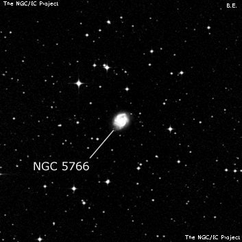 NGC 5766 - спиральная галактика с баром. Описание NGC 5766:, Галактика в созвездии Весы