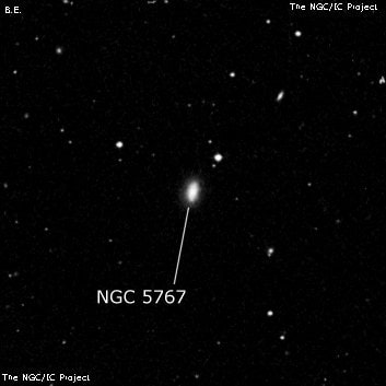 NGC 5767 - спиральная галактика с баром. Описание NGC 5767:, Галактика в созвездии Волопас