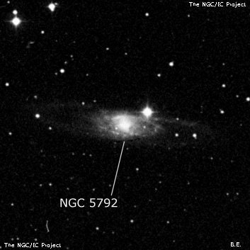 NGC 5792 - спиральная галактика с баром. Описание NGC 5792:, Галактика в созвездии Весы