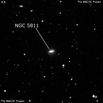 NGC 5811 - спиральная галактика с баром. Описание NGC 5811:, Галактика в созвездии Дева