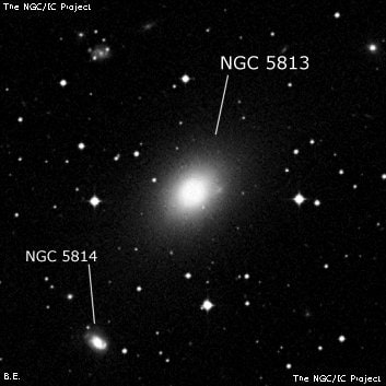 NGC 5813 - эллиптическая галактика. Описание NGC 5813:, Галактика в созвездии Дева
