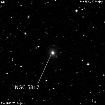 NGC 5817 - линзовидная галактика. Описание NGC 5817:, Галактика в созвездии Весы
