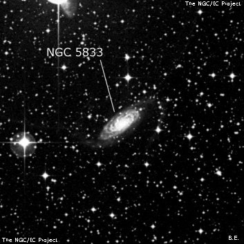 NGC 5833 - галактика. Описание NGC 5833:, Галактика в созвездии Райская Птица