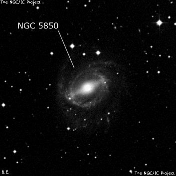 NGC 5850 - спиральная галактика с баром. Описание NGC 5850:, Галактика в созвездии Дева