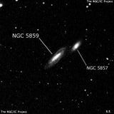 NGC 5859 - спиральная галактика с баром. Описание NGC 5859:, Галактика в созвездии Волопас