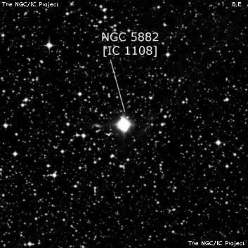 NGC 5882 - планетарная туманность. Описание NGC 5882:, Планетарная туманность в созвездии Волк