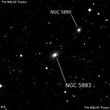 NGC 5883 - линзовидная галактика. Описание NGC 5883:, Галактика в созвездии Весы