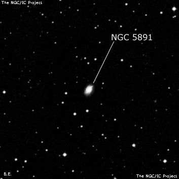 NGC 5891 - галактика. Описание NGC 5891:, Галактика в созвездии Весы