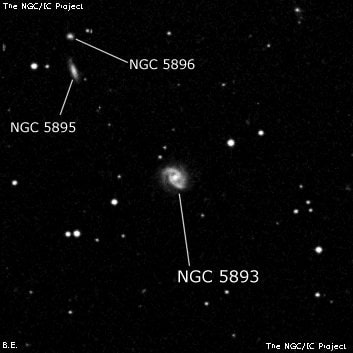 NGC 5893 - спиральная галактика с баром. Описание NGC 5893:, Галактика в созвездии Волопас