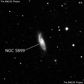 NGC 5899 - спиральная галактика с баром. Описание NGC 5899:, Галактика в созвездии Волопас