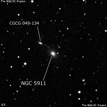 NGC 5911 - линзовидная галактика. Описание NGC 5911:, Галактика в созвездии Змея