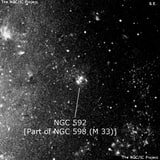 NGC 592 - H 2 -регион или часть галактики. Описание NGC 592:, Объект глубокого космоса в созвездии Треугольник
