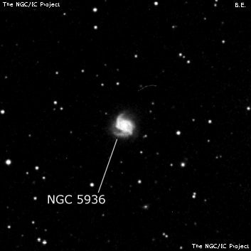 NGC 5936 - спиральная галактика с баром. Описание NGC 5936:, Галактика в созвездии Змея