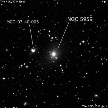 NGC 5959 - эллиптическая галактика. Описание NGC 5959:, Галактика в созвездии Весы