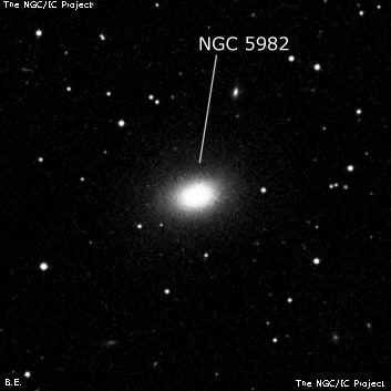NGC 5982 - эллиптическая галактика. Описание NGC 5982:, Галактика в созвездии Дракон