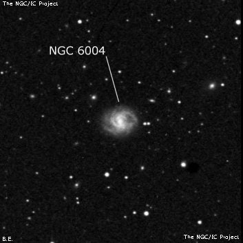NGC 6004 - спиральная галактика с баром. Описание NGC 6004:, Галактика в созвездии Змея