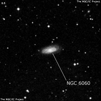 NGC 6060 - спиральная галактика с баром. Описание NGC 6060:, Галактика в созвездии Геркулес