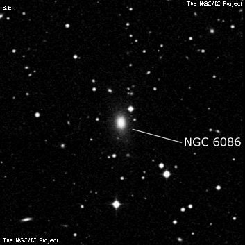 NGC 6086 - эллиптическая галактика. Описание NGC 6086:, Галактика в созвездии Северная Корона