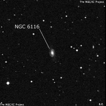 NGC 6116 - спиральная галактика. Описание NGC 6116:, Галактика в созвездии Северная Корона