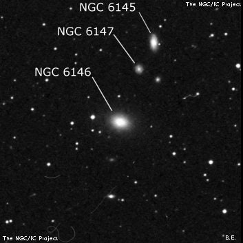 NGC 6146 - эллиптическая галактика. Описание NGC 6146:, Галактика в созвездии Геркулес
