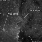 NGC 6188 - туманность. Описание NGC 6188:, Комплекс туманностей в созвездии Жертвенник