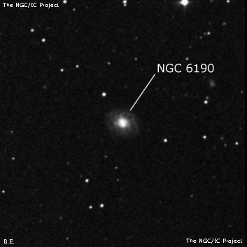 NGC 6190 - спиральная галактика. Описание NGC 6190:, Галактика в созвездии Дракон