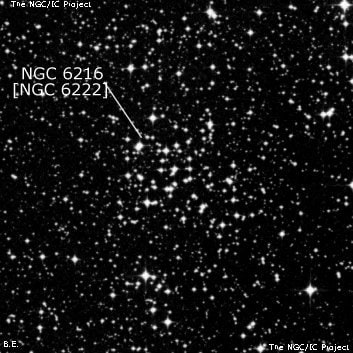 NGC 6216 - рассеянное скопление звёзд. Описание NGC 6216:, Рассеянное скопление в созвездии Скорпион