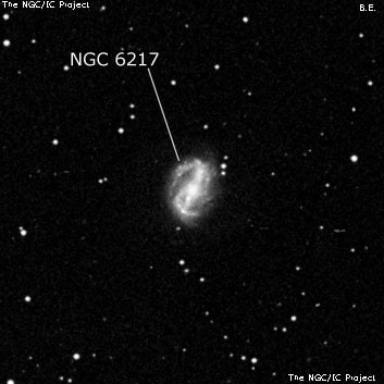 NGC 6217 - спиральная галактика с баром. Описание NGC 6217:, Галактика в созвездии Малая Медведица