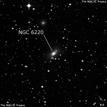 NGC 6220 - галактика. Описание NGC 6220:, Галактика в созвездии Змееносец