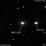 NGC 623 - эллиптическая галактика. Описание NGC 623:, Галактика в созвездии Скульптор