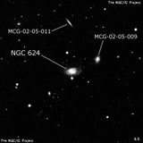 NGC 624 - спиральная галактика. Описание NGC 624:, Галактика в созвездии Кит