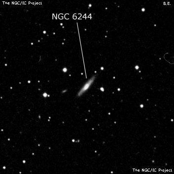 NGC 6244 - спиральная галактика с баром. Описание NGC 6244:, Галактика в созвездии Дракон