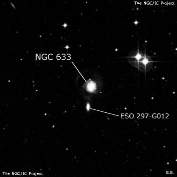 NGC 633 - спиральная галактика с баром. Описание NGC 633:, Галактика в созвездии Скульптор
