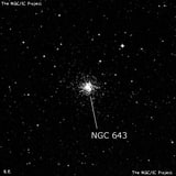 NGC 643 - рассеянное скопление звёзд. Описание NGC 643:, Рассеянное скопление в созвездии Южная Гидра