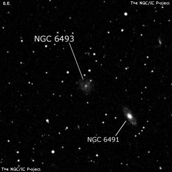 NGC 6493 - спиральная галактика с баром. Описание NGC 6493:, Галактика в созвездии Дракон