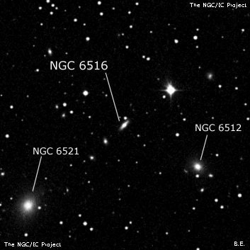 NGC 6516 - спиральная галактика. Описание NGC 6516:, Галактика в созвездии Дракон