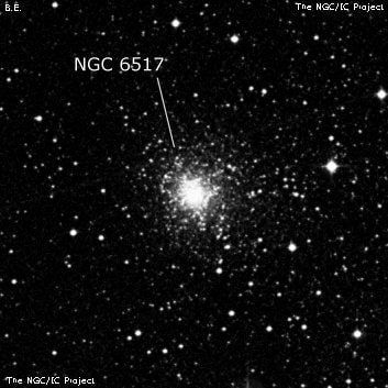 NGC 6517 - шаровое скопление звёзд. Описание NGC 6517:, Шаровое скопление в созвездии Змееносец
