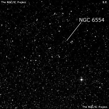 NGC 6554 - группа звёзд. Описание NGC 6554:, Рассеянное скопление в созвездии Стрелец