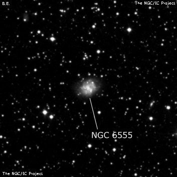NGC 6555 - спиральная галактика с баром. Описание NGC 6555:, Галактика в созвездии Геркулес