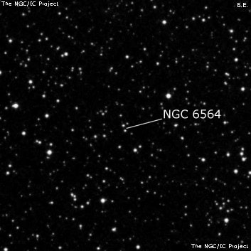 NGC 6564 - три звезды. Описание NGC 6564:, Объект глубокого космоса в созвездии Геркулес