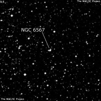 NGC 6567 - планетарная туманность. Описание NGC 6567:, Планетарная туманность в созвездии Стрелец