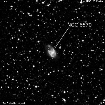 NGC 6570 - спиральная галактика с баром. Описание NGC 6570:, Галактика в созвездии Змееносец