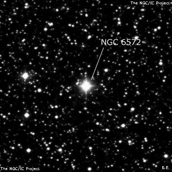 NGC 6572 - планетарная туманность. Описание NGC 6572:, Планетарная туманность в созвездии Змееносец