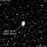 NGC 6574 - спиральная галактика с баром. Описание NGC 6574:, Объект глубокого космоса в созвездии Геркулес