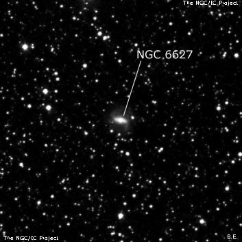 NGC 6627 - спиральная галактика с баром. Описание NGC 6627:, Галактика в созвездии Геркулес