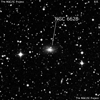 NGC 6628 - линзовидная галактика. Описание NGC 6628:, Галактика в созвездии Геркулес