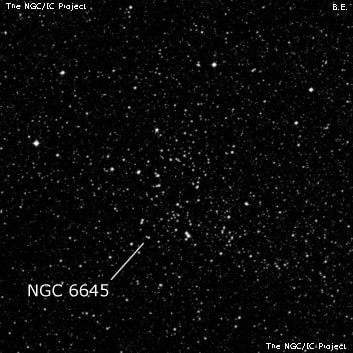 NGC 6645 - рассеянное скопление звёзд. Описание NGC 6645:, Рассеянное скопление в созвездии Стрелец
