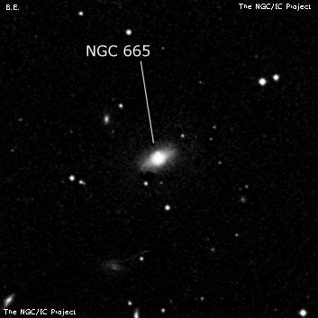 NGC 665 - линзовидная галактика. Описание NGC 665:, Галактика в созвездии Рыбы