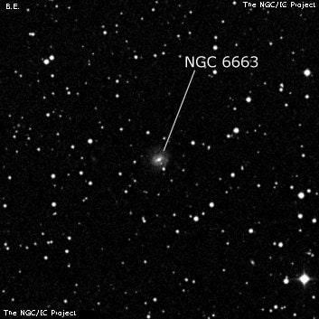 NGC 6663 - спиральная галактика. Описание NGC 6663:, Галактика в созвездии Лира
